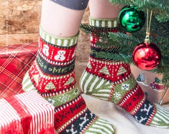 Merry X-mas sokken pdf-breipatroon