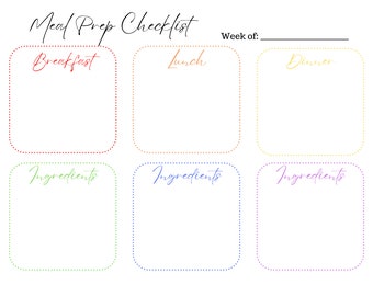 Printable Meal Plan, Digital Download, Planner, Weekly Planner, Meal ...
