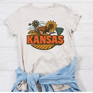 Kansas Retro Vintage T-Shirt Design | Bold State Graphic SVG PNG AI | Kansas Digital Download for Shirt Printing