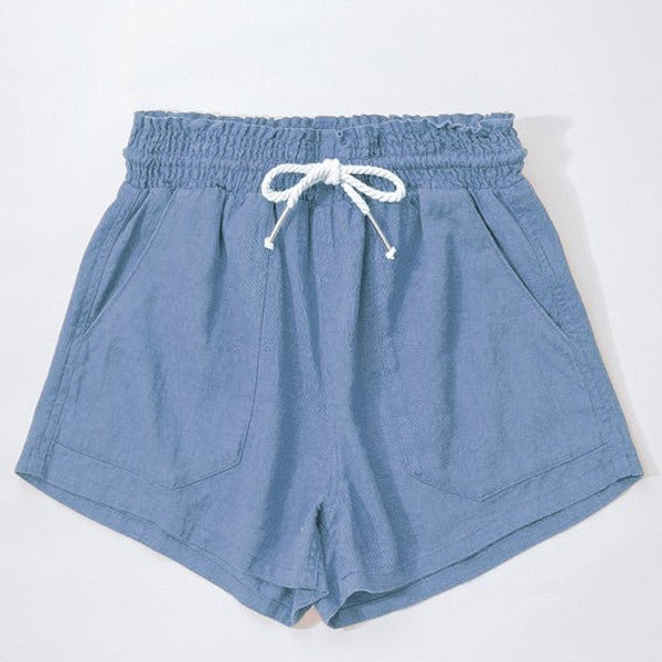 Rope Drawstring Linen Shorts