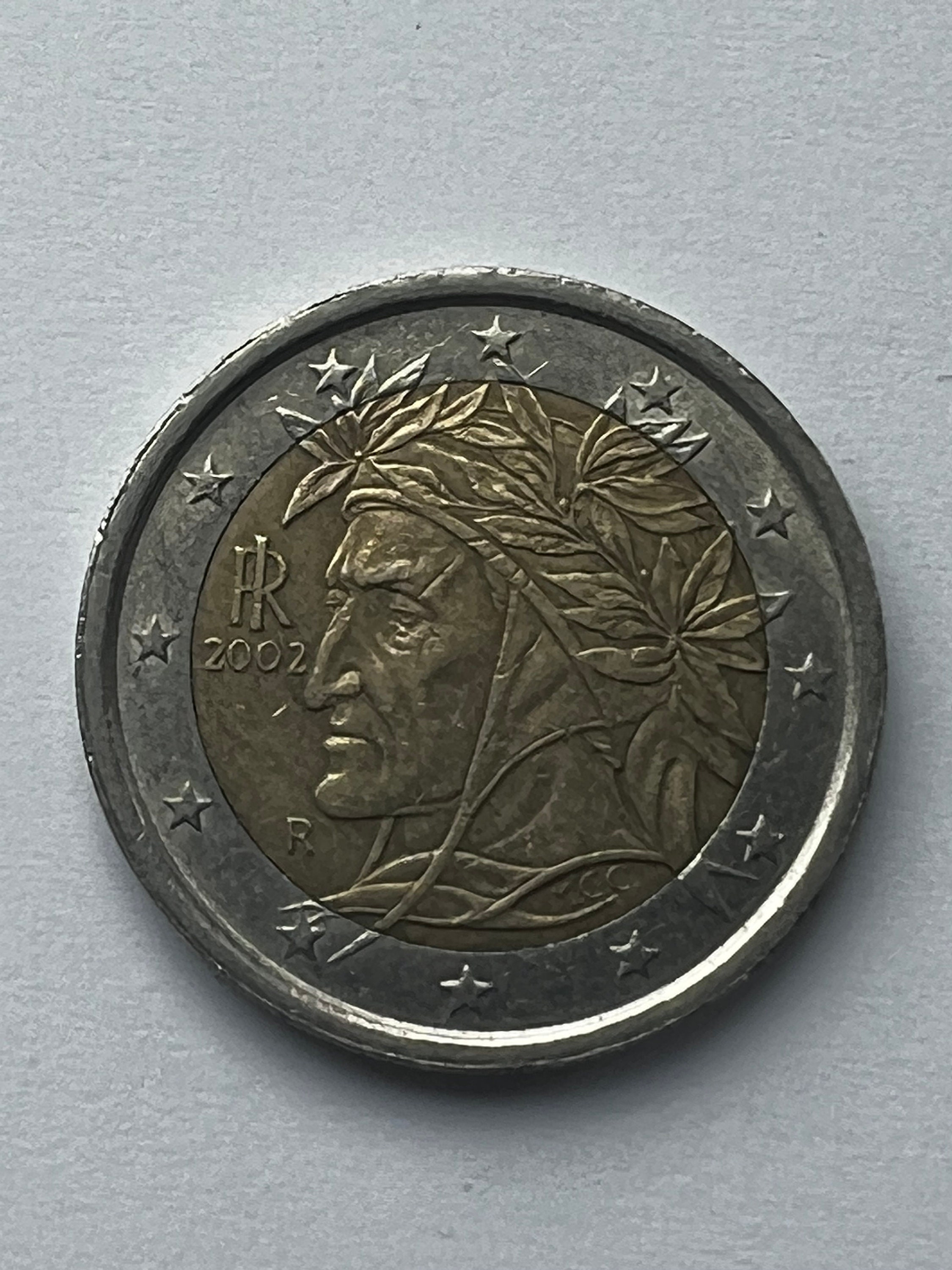 Pièce De 2 Euros Rare 2002 Dante Alighieri Pièce De 2 Euros Dante Alighieri 2002 - Etsy