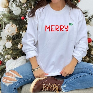 Merry AF SVG, Funny Holiday svg, Christmas svg, Family Christmas Shirt svg, Holiday Sweater svg, Holiday Gift, Christmas Gift, Funny Gifts