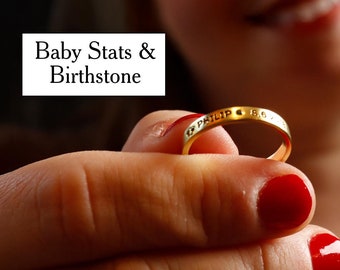 New Mom Ring Baby Stats Ring for New Mom Gift New Mother Ring New Mommy Gifts New Born Gift First Time Mom Gift Newborn Ring Christmas Gift