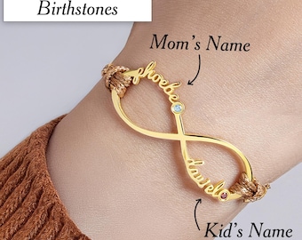 Mothers Day Bracelet Gift Mom Bracelet Mother Birthstone Bracelet With Kids Names Mother Daughter Bracelet First Mothers Day Gift For Wife