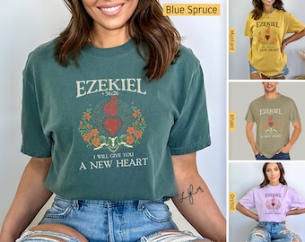 Comfort Colors - Christian Shirts, Ezekiel 36 Clothing, Heart of Flesh, Christian Tshirts, Jesus Shirt, Bible Verse Shirt, Christian Gifts