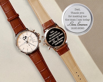 Father of the Groom Gift Dad Wedding Gift From Groom Dad Gift From Groom To Dad Gift Wedding Day Custom Engraved Mens Watch Gift for Dad