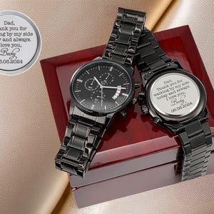 Father of the Bride Gift from Bride Engraved Mens Watch Gift for Dad Gift from Daughter Wedding Gift From Bride To Dad Father of Groom Gift