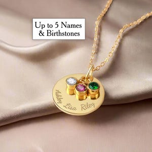 Mother Necklace With Kids Names Birthstone Necklace for Mom Necklace With Kids Names Family Necklace Childrens Name Necklace Jewelry for Mom