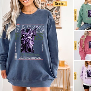 Comfort Colors -  Christian Sweatshirt, Grass Withers Flower Fades, Isaiah 40:8 Angel, Christian Shirts, Jesus Shirt Bible Verse Shirt Gifts