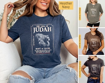 Camisas cristianas, León de Judá, Apocalipsis 5:5, Jesús León, Camisetas cristianas, Camisa de Jesús, Camisa de versículo bíblico, Camisa de fe Regalos cristianos