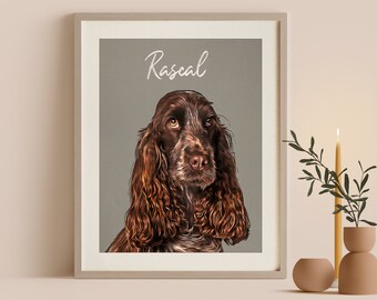 Custom Pet Portrait from Photo, Personalized Custom Dog Portraits Cat Portraits, Custom Pet Art, Pet Memorial Loss Gift, Dog Painting