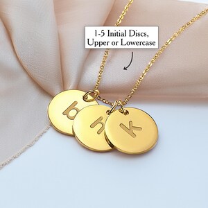 Initial Necklace Personalized Disc Necklace Personalized Letter Necklace Kids Initial Disc Necklace Alphabet Pendant Mom Gift for Grandma