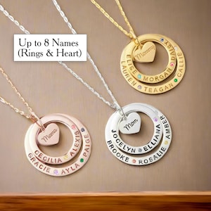 Mother Necklace With Kids Names Birthstone Necklace for Mom Necklace With Kids Names Family Necklace Childrens Name Necklace Jewelry for Mom