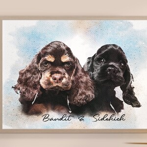 Custom Pet Portrait From Photo, Watercolor Pet painting, Custom Dog Portrait, Pet Portrait, Pet Loss Gift, Dog Painting, Pet Memorial Gift