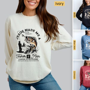 Comfort Colors - Christian Shirts, Fishers of Men, Fisherman Fishing, Longsleeve, Christian Tshirts, Bible Verse Shirt, Christian Gifts