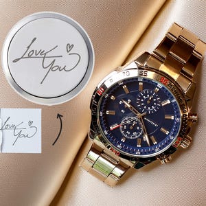 Handwriting Gifts for Groom Wedding Watch for Groom Engraved Watch for Men Wedding Gift for Groom Custom Gift for Husband Engagement Gift