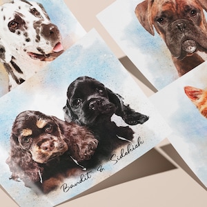 Custom Pet Portrait From Photo, Watercolor Pet painting, Custom Dog Portrait, Pet Portrait, Pet Loss Gift, Dog Painting, Pet Memorial Gift