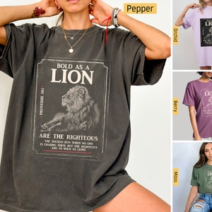 Comfort Colors - Christian Shirts, Bold as a Lion, Christian Tshirts, Christian Gifts, Jesus Shirt, Inspirational Gift, Bible Verse Shirt