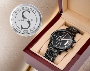 Engraved Groomsmen Watch Groomsmen Gifts Personalized Mens Watch Groomsmen Proposal Gifts Wedding Gift for Him Best Man Gifts for Groom