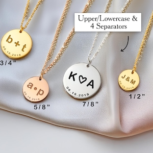 Collar de aniversario Collar de fecha de aniversario personalizado Collar con inicial para parejas Collar con fecha Collar con fecha de boda Collar con letras