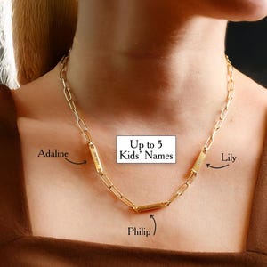 Paperclip Halskette Mutter Halskette mit Kinder Namen Halskette Mom Halskette mit Kinder Namen Familie Halskette Kinder Name Halskette Custom