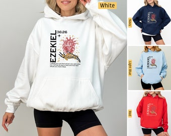 Christian Hoodie, Ezekiel 36 Clothing, Heart of Flesh, Christian Sweatshirt, Christian Shirts, Jesus Shirt, Bible Verse Christian Gifts