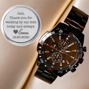 Fathers Day Gift from Daughter Engraved Watch for Husband Dad Grandpa Personalized Gift for Dad Handwriting Gift for Men Handwriting Watch