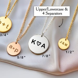 Collar de aniversario, collar de pareja, collar con inicial de disco personalizado, collar para siempre, collar con letra de compromiso, regalo de San Valentín para esposa