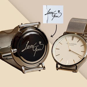 Fathers Day Gift from Daughter Engraved Watch for Husband Dad Grandpa Personalized Gift for Dad Handwriting Gift for Men Handwriting Watch