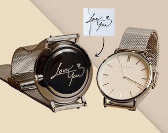 Fathers Day Gift from Daughter Engraved Watch for Husband Dad Grandpa Personalized Gift for Dad Handwriting Gift for Men Handwriting Watch