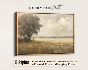 Good Shepherd Wall Art Jesus and Sheep Canvas Print Christian Framed Wall Art Jesus Art Lord is My Shepherd Print LDS Art Psalm 23 Art