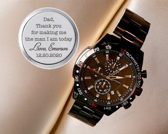 Father of the Groom Gift Dad Wedding Gift From Groom Dad Gift From Groom To Dad Gift Wedding Day Custom Engraved Mens Watch Gift for Dad