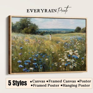 Jesus Leaves the 99 Lost Sheep Good Shepherd Art Christian Wall Art Framed Print Wildflowers Field Print LDS Art Landscape Canvas Wall Art