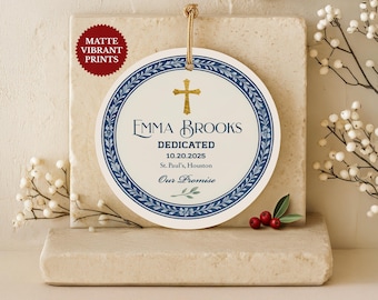 Dedication Ornament Baby Dedication Ornament Boy Dedication Ornament Girl Dedicated Boy Ornament Baby Boy Dedication Ornament Custom Name