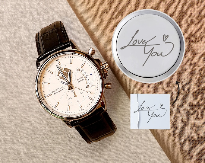 Handwriting Gifts for Groom Wedding Watch for Groom Engraved Watch for Men Wedding Gift for Groom Custom Gift for Husband Engagement Gift