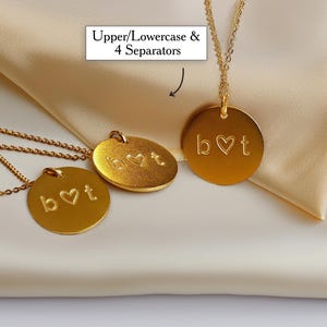 Collar de aniversario, collar de pareja, collar con inicial de disco personalizado, collar para siempre, collar con letra de compromiso, regalo de San Valentín para esposa