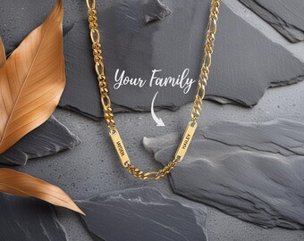 Collar con nombre para hombre, regalo del Día del Padre, collar de plata para hombre, collar con nombre para niños, regalo para papá, collar personalizado, regalo para esposo.