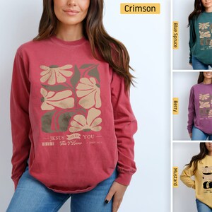 Comfort Colors - Christian Shirts, Jesus Loves You, John 3:16 Flowers, Longsleeve, Christian Tshirts, Bible Verse Shirt, Christian Gifts