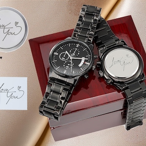 Handwriting Gifts for Groom Wedding Watch for Groom Engraved Watch for Men Wedding Gift for Groom Custom Gift for Husband Engagement Gift