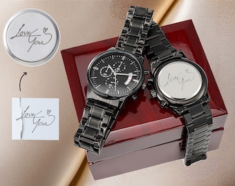 Handwriting Gifts for Groom Wedding Watch for Groom Engraved Watch for Men Wedding Gift for Groom Custom Gift for Husband Engagement Gift