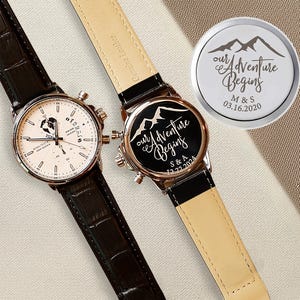 Orologio da uomo personalizzato, regalo di fidanzamento, orologio da uomo personalizzato, orologio con incisione personalizzata, regalo di nozze per lo sposo da parte della sposa, coppia