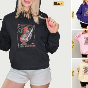 Christelijke hoodie, wapenrusting van God, trek de volledige wapenrusting van God aan, christelijk sweatshirt, christelijke shirts, Jezus-shirt, bijbelvers shirt cadeaus