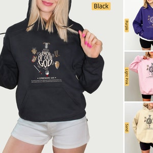 Christelijke hoodie, wapenrusting van God, trek de volledige wapenrusting van God aan, christelijk sweatshirt, christelijke shirts, Jezus-shirt, bijbelvers shirt cadeaus