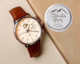 Regalo de bodas para el novio, reloj de aniversario para él, reloj personalizado para hombre, regalo de compromiso para la prometida, reloj personalizado para parejas, regalo de la novia.