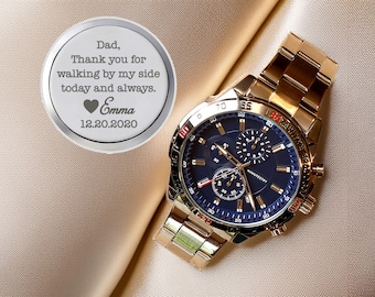 Father of the Bride Gift from Bride Engraved Mens Watch Gift for Dad Gift from Daughter Wedding Gift From Bride To Dad Father of Groom Gift
