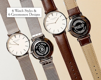 Engraved Groomsmen Watch Groomsmen Gifts Personalized Mens Watch Groomsmen Proposal Gifts Wedding Gift for Him Best Man Gifts for Groom
