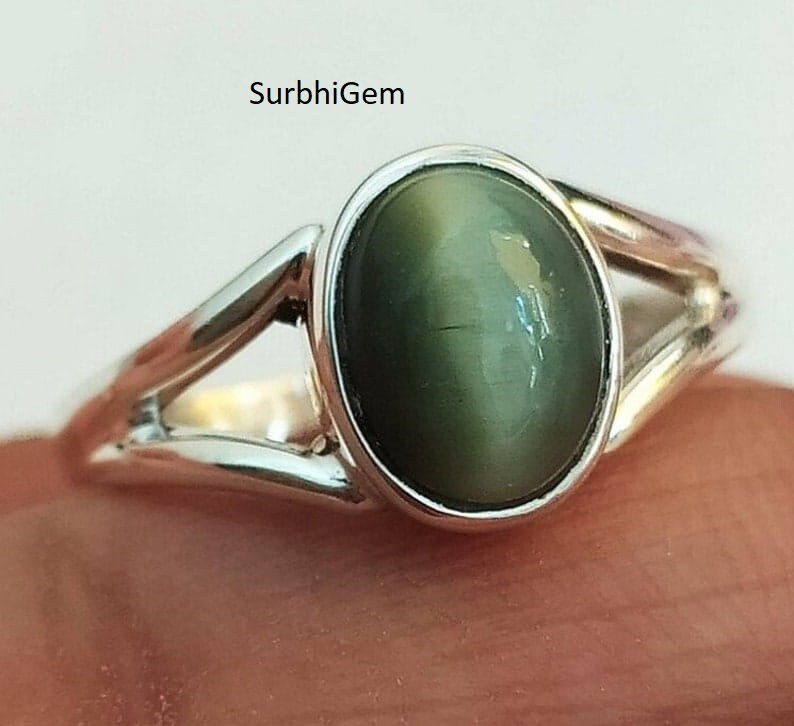 Natural Cat's Eye Gemstone Handmade Ring 925 Sterling Silver Ring Boho  Statement Ring Genuine Chrysoberyl Cat's Eye Ring Gift for Mom - Etsy