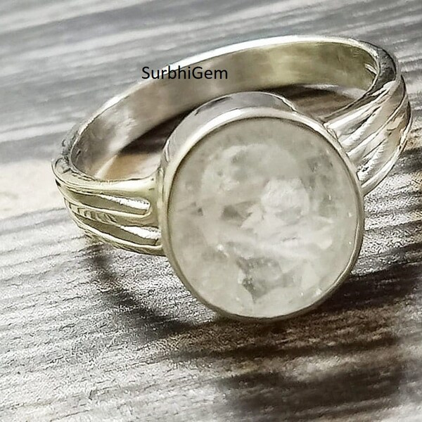 White Sapphire Ring Etsy