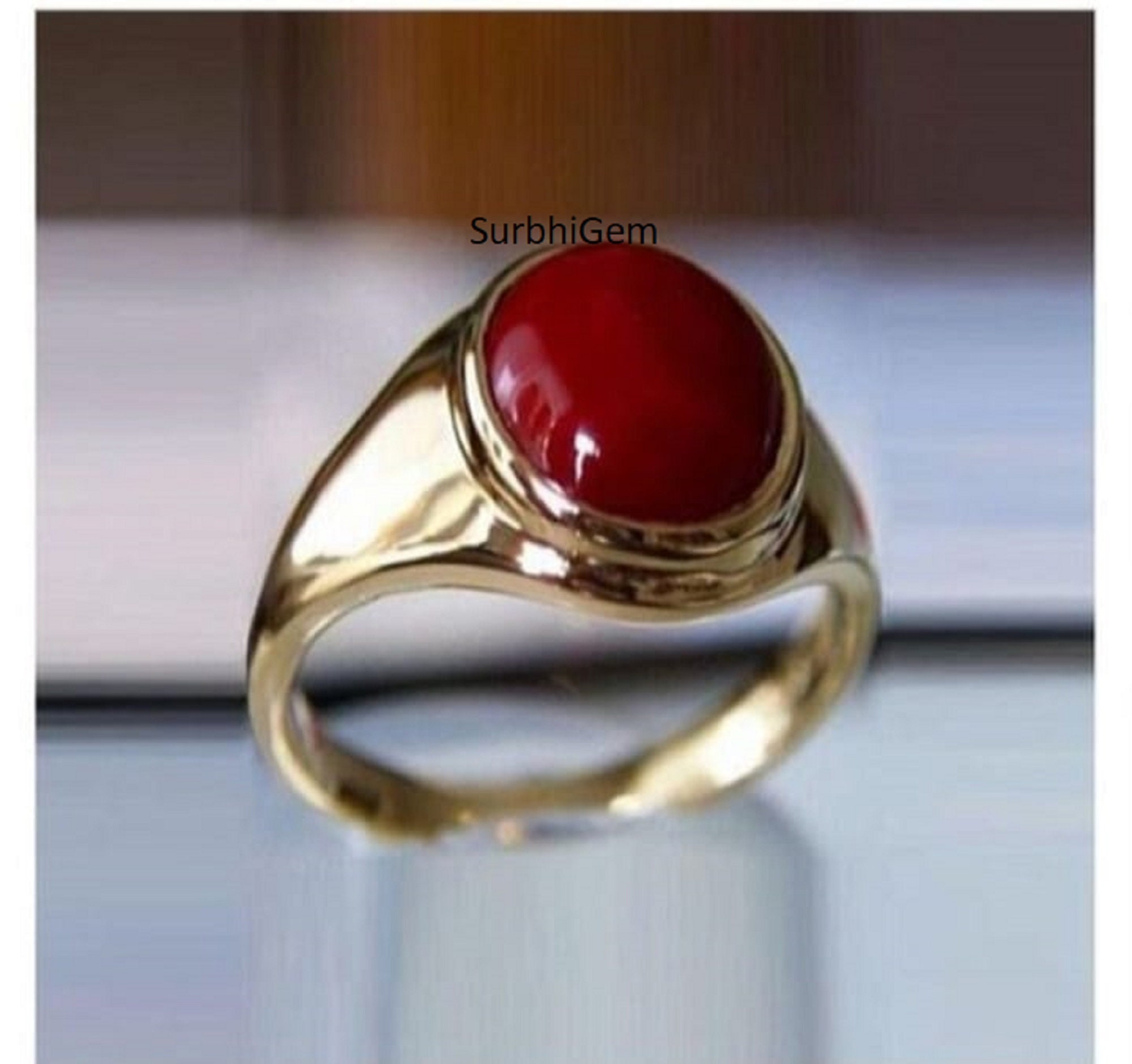 925 Starling Silver Natural Certified Red Coral Munga Moonga