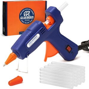 Gluerious Mini Hot Glue Gun with 30 Glue Sticks for Crafts School DIY Arts Home Quick Repairs, 20W, Blue